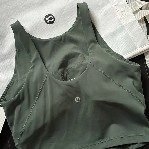 LULULEMON ALIGN TANK HIGH NECK TANK IN DARK FORREST SZ 6 NWT - Picture 4 of 7